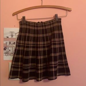 Black/Brown Plaid Mini Skirt